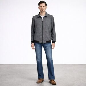 NEW PX Clothing Men's Charcoal Gray 100% Cotton Zip-Up Jacket Size Large